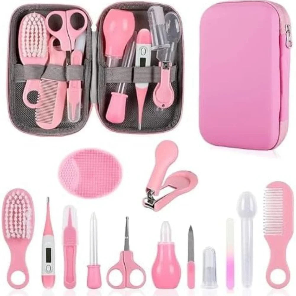 Baby Grooming Set Baby Safe Care Set with Brush Comb Nail Clipper Nasal Aspirator Newborn Essentials Set Unisex Baby Care Tools