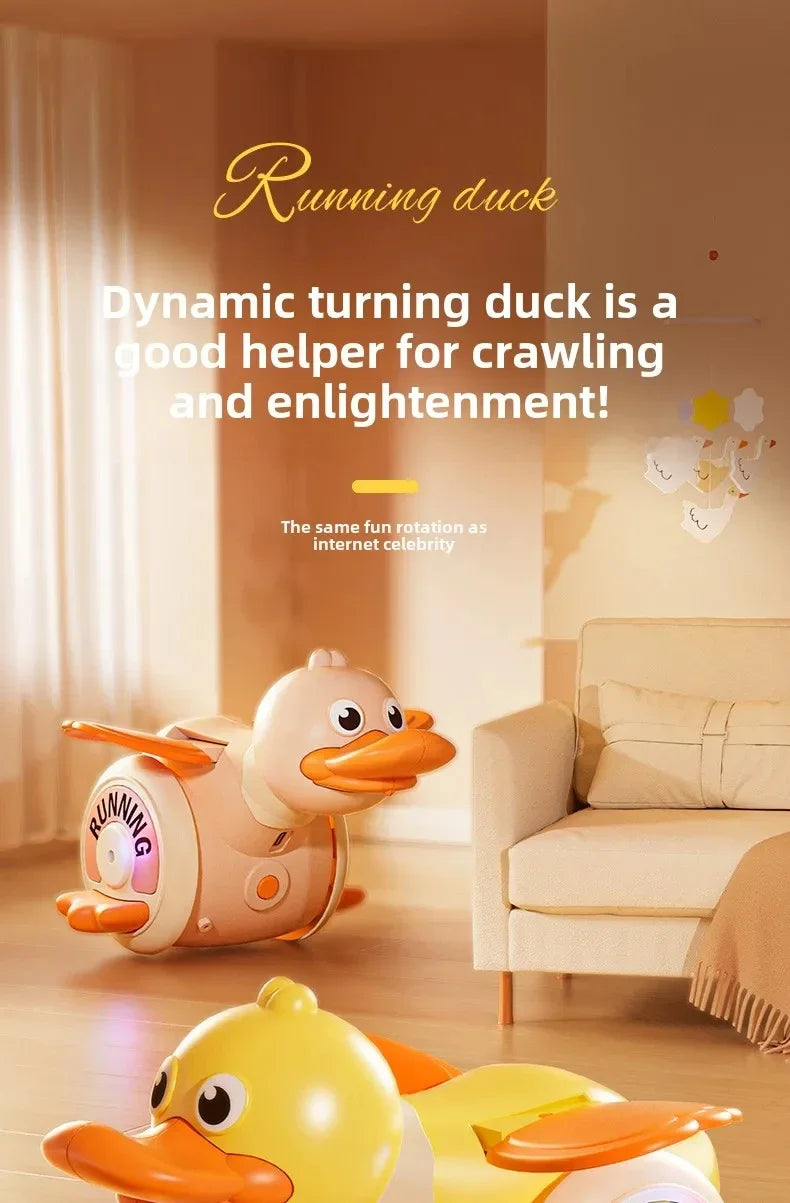 Infant Rotating Duck Baby Toy Sensory Crawling Dancing Running Tummy Time Learning Walking Gift for Boys & Girls