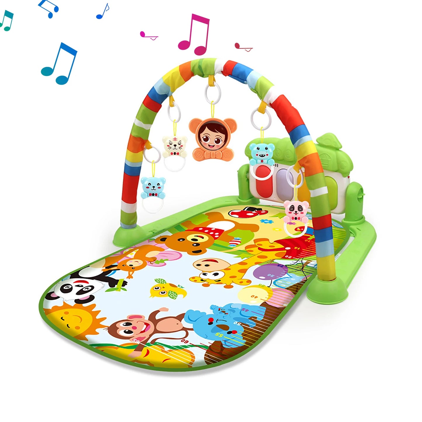 Multi functional fixed crawling pad for infants and young children toys, music lighting, and self-contained battery