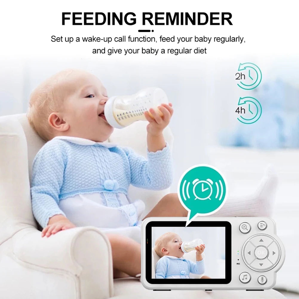 Video Baby Monitor 2.8in LCD Display Monitor Camera Video Intercom Lullabies Night Vision Temperature Monitor for Baby Pet Eldly