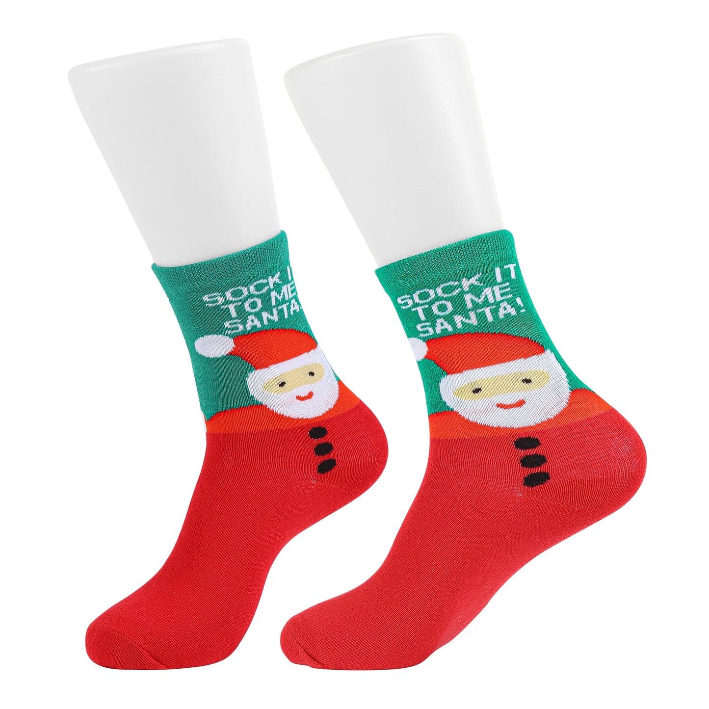 12 Pair Women's Christmas Socks Cotton Knit Crew Xmas Socks for Girls Winter Cozy Funny Women Christmas Socks