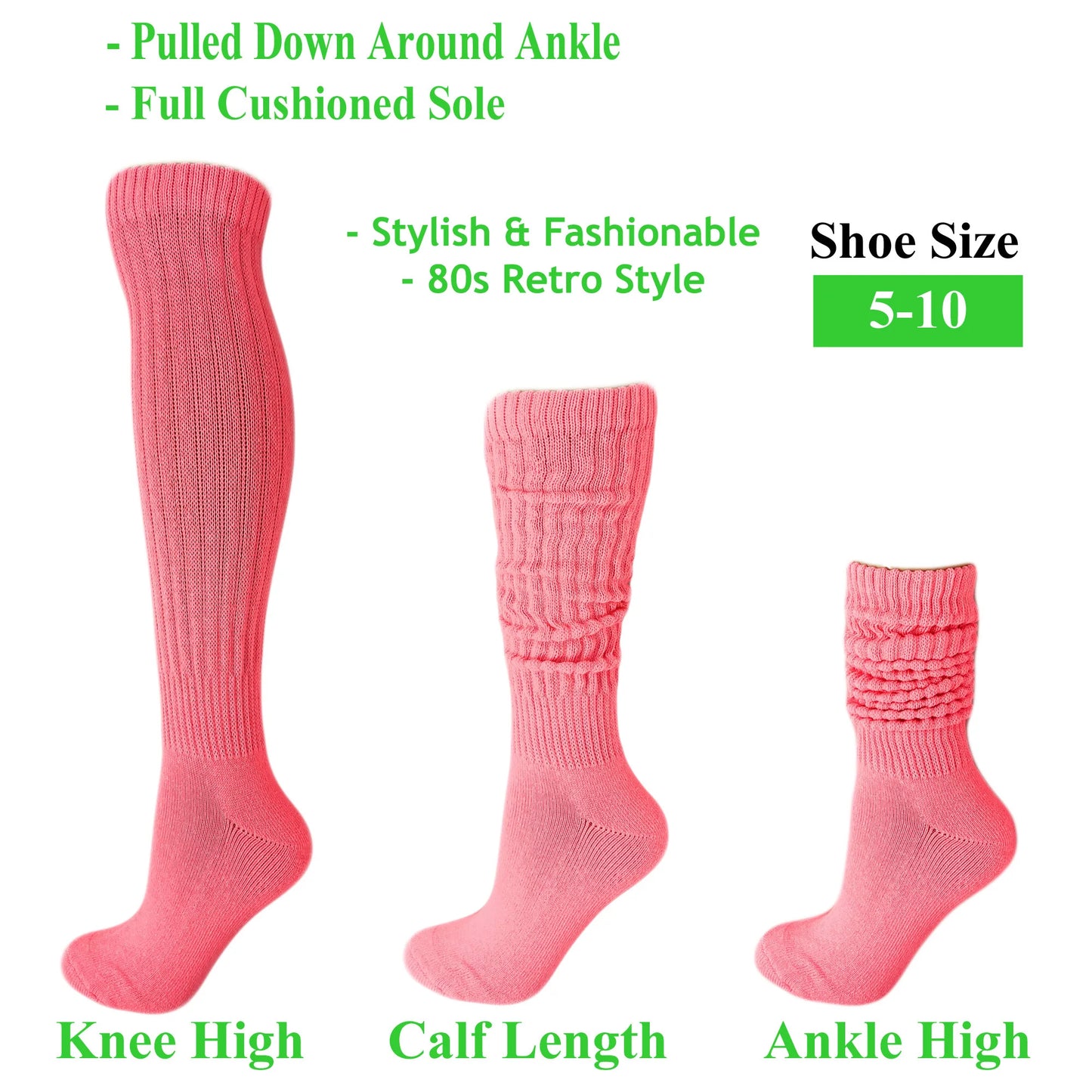 Heavy Slouch Socks for Women Stylish and Comfortable Scrunch Crew Socks 1 Pair
