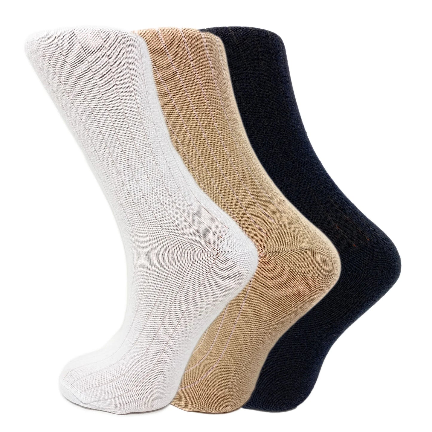 Mid Calf Length Socks for Women 3 Pairs Casual Cotton Crew Socks Soft and Breathable