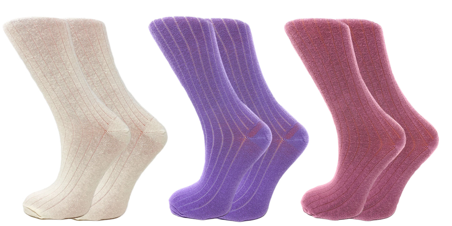 Mid Calf Length Socks for Women 3 Pairs Casual Cotton Crew Socks Soft and Breathable