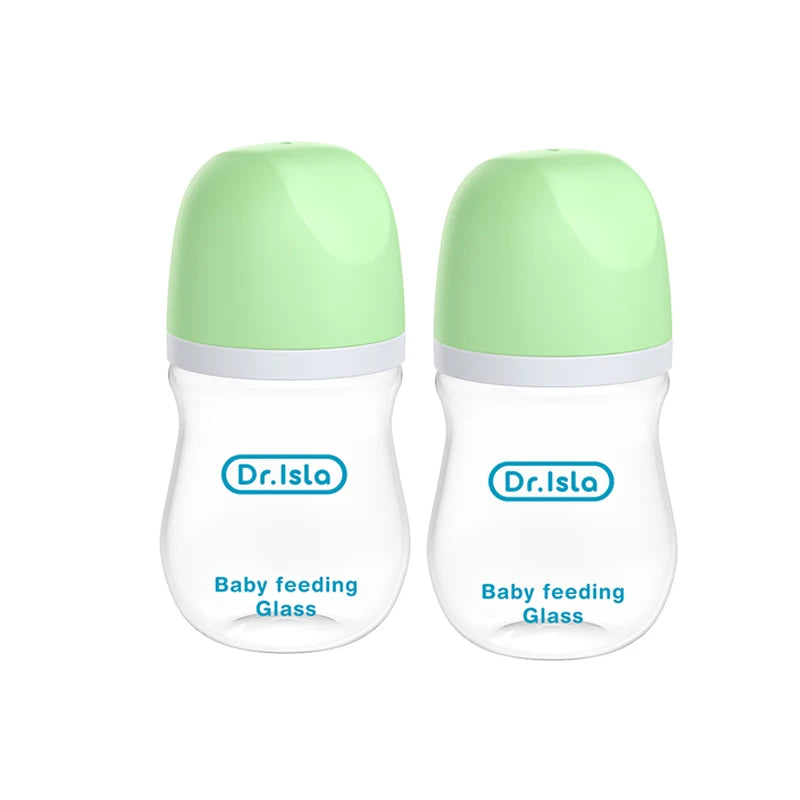 MAMIJOY 2PCS 90ML/160ML Baby Bottle Newborn Glass Bottles Anti-flatulence Milk Feeding Bottles Infant 0-3 Month BPA Free GB01＆02