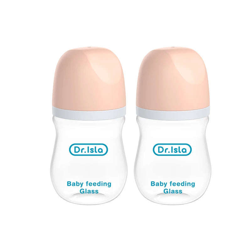 MAMIJOY 2PCS 90ML/160ML Baby Bottle Newborn Glass Bottles Anti-flatulence Milk Feeding Bottles Infant 0-3 Month BPA Free GB01＆02
