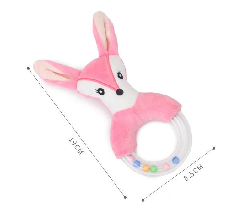 Cute Baby Rattle Toys Elephant Plush Infant Cartoon Bed Toys for Newborn 0-24 Months Educational Toy Bear Hand Ring Bell Teether