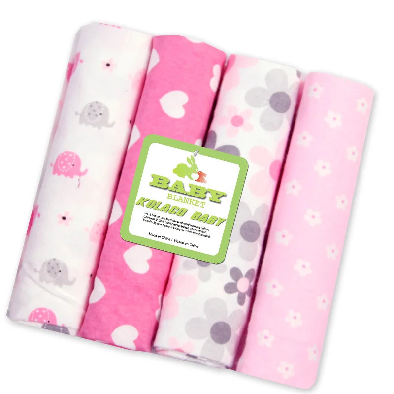 4Pcs/Lot 100% Cotton Muslin Flannel Baby Swaddles Soft Newborns Blankets Baby Blankets Newborn Muslin Diapers Baby Swaddle Wrap