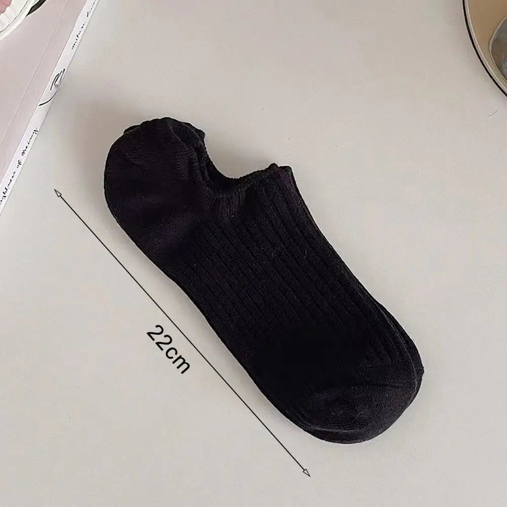 10 Pairs Thin Summer Socks Low-cut Invisible Socks Anti-slip Silicone Solid Color High Elasticity No Odor Daily Wear Outdoors Of