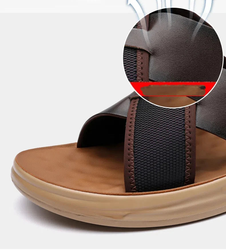 Summer New Designer Slippers for Men Solid Color Fashion Casual Anti-slip Wear-resistant Beach Shoes Male Outwear Flip Flop Man