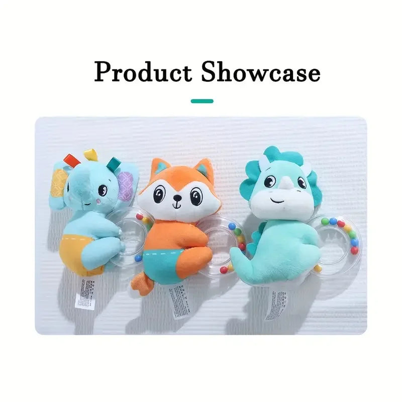 Crib Hanging Rattles Toys Baby Toys Cartoon Animal Spiral Hanging Toy with Ringing Bell Stroller Car Toys for Infant Newborn
