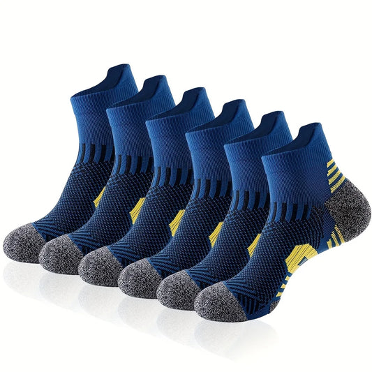 5 pairs of men's comfortable ankle socks, sports sweat absorbing and odor proof socks, suitable for outdoor running socks