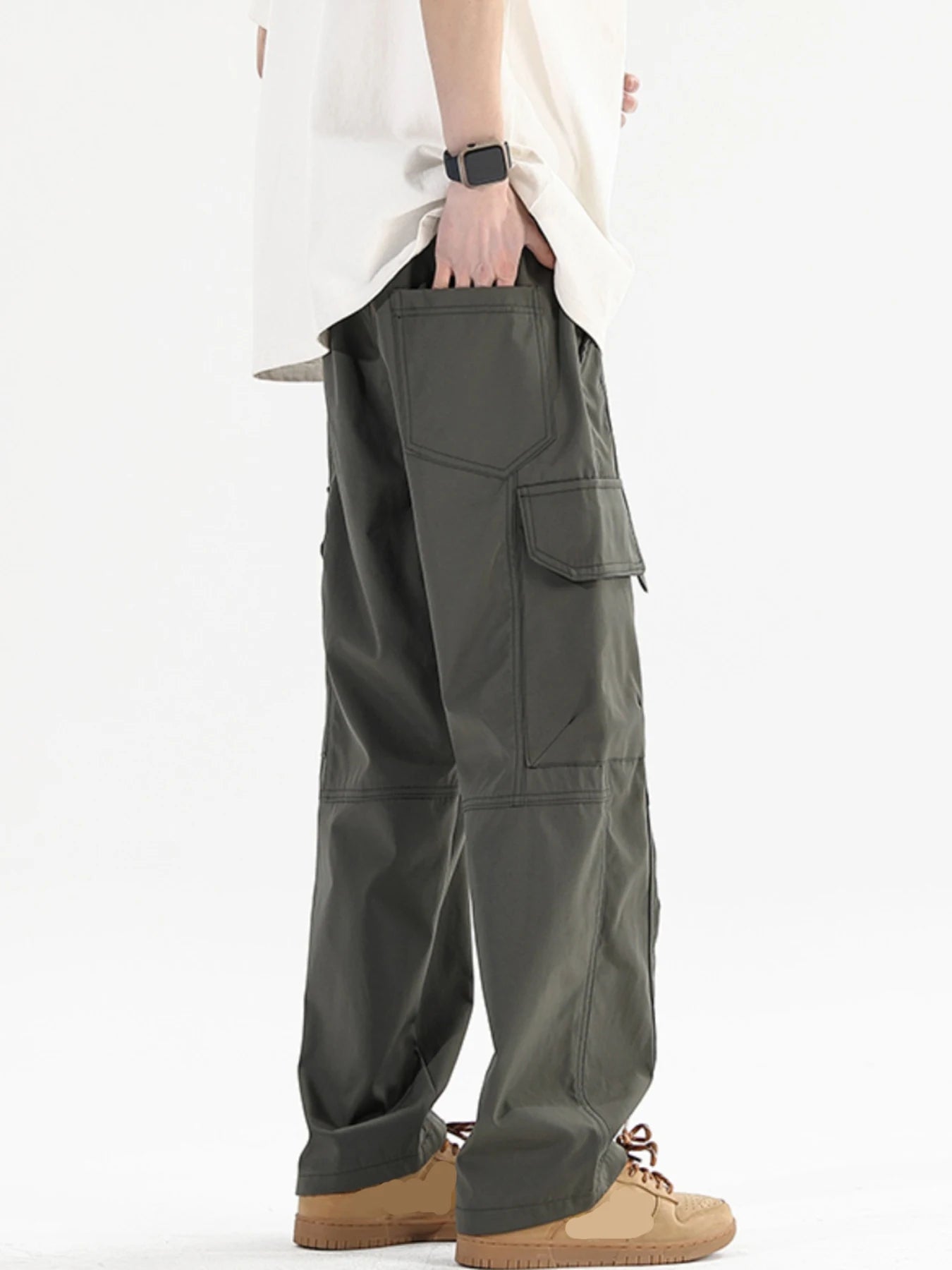 Male Vintage Cargo Pants Streetwear Wide Leg Pants Men Fashion Men Trousers Loose Casual Baggy Jogging Sweatpants Joggers Men