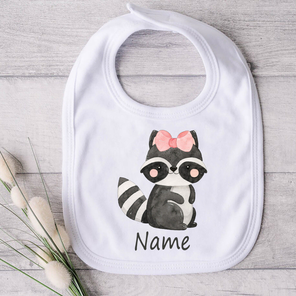 Personalized Baby Bibs Custom Name Toddler Bib Cute Animal Print Infant Bibs Newbron Shower Gift Boys Girls Bib Baby Burp Cloths