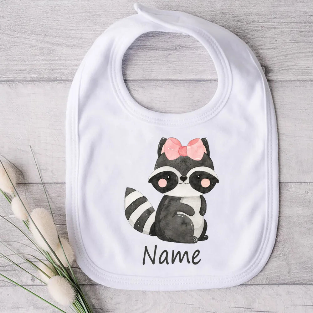 Personalized Baby Bibs Custom Name Toddler Bib Cute Animal Print Infant Bibs Newbron Shower Gift Boys Girls Bib Baby Burp Cloths