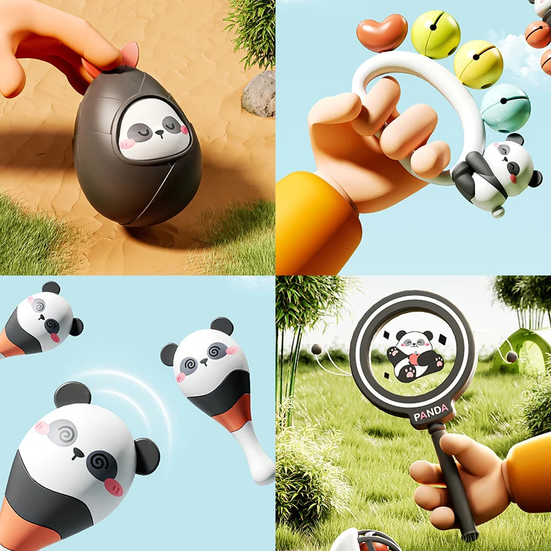 Baby Music Instruments Toy Montessori Rattle Ball Sand Hammer Black White Visual Stimulation Sensory Instrument Educational Toy