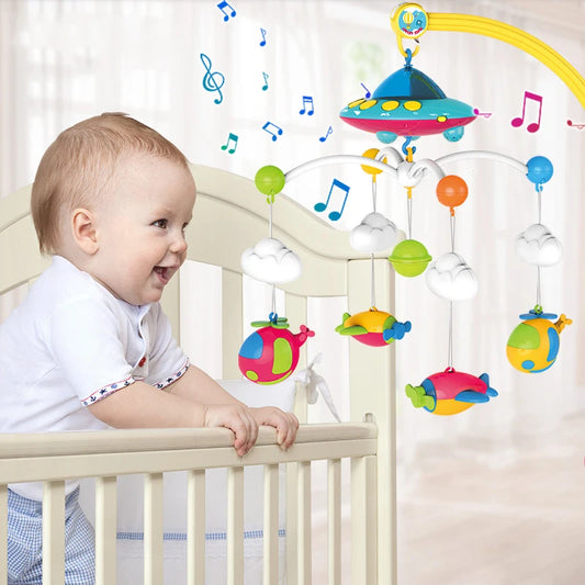 Musical Baby Crib Mobile with 108 Melody Lights Projection for Infants Remote Control Crib Toys for Newborn Mobile for Crib Toys