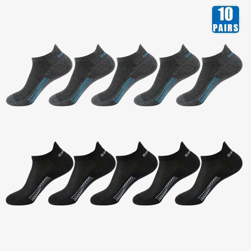 5/10 Pairs Cotton Men's Short Socks Crew Ankle Breathable Mesh Sports Casual Women Summer Low-Cut Thin Sock for Male