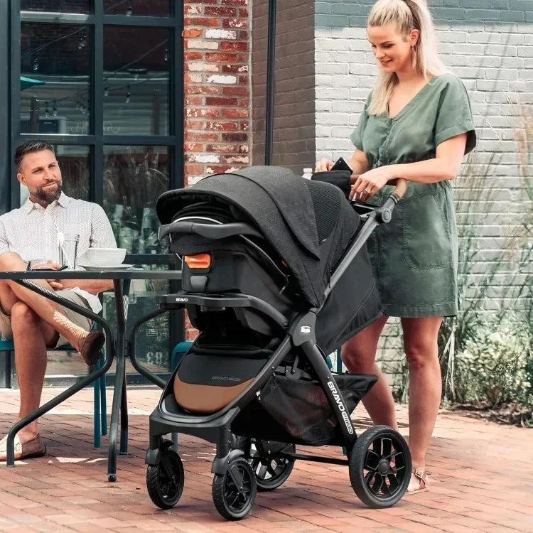 Best Seller.Bravo Primo Trio Travel System, Quick-Fold Stroller with Chicco KeyFit 35 Zip Extended-Use Infant Car Seat and Str.N