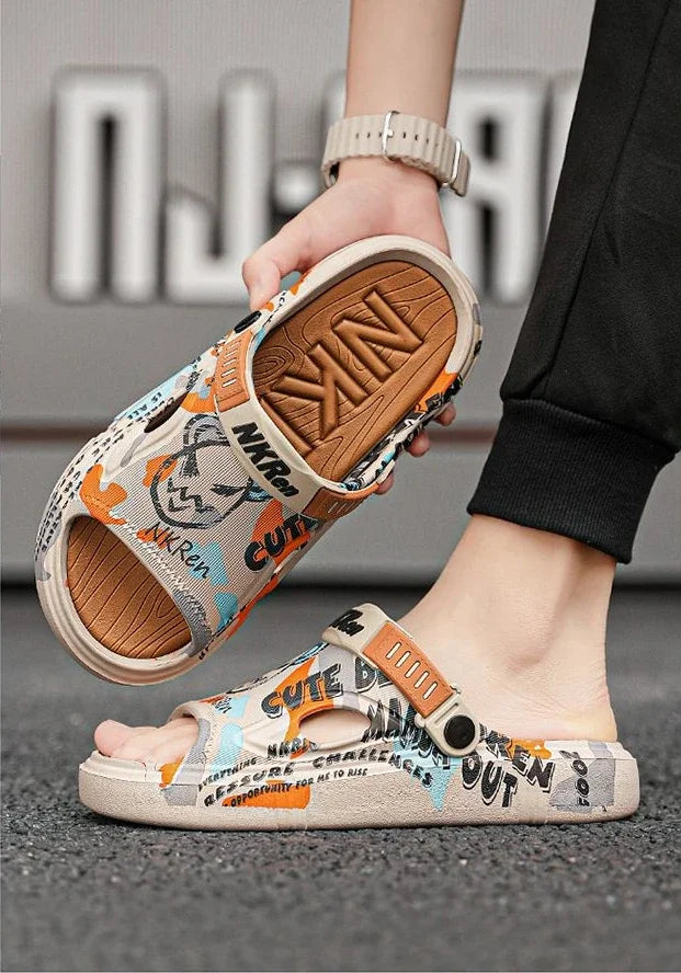 Summer Beach Sandals Man Outdoor Comfortable Rubber Slippers for Men Pvc Sale 2024 Style Eva Low Price Clappers Trend Fun Shoes
