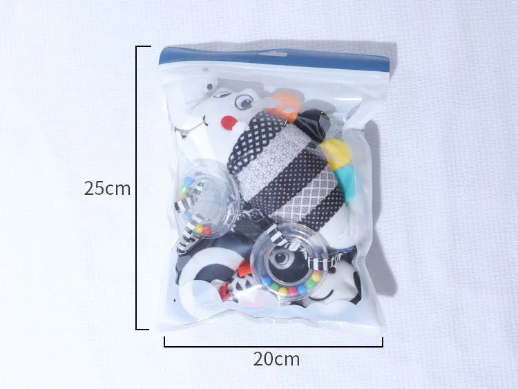 New Baby Carseat Toy Black & White Rattle Hanging Activity Stroller Toy for Newborns Boys and Girls Gifts Crocodile Caterpillar