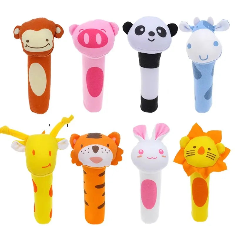 Baby Rattle Soft Infant Crib Bed Stroller Mobile Hanging Educational Toys Brain Developmental Hand Grip Cute Stuffed Animal Toys