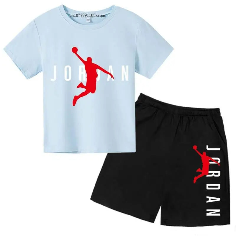Kids Summer Leisure Letter Print 2pcs Soft T-shirts+Pants Suits 2-13 Years Boys Girls Fashion Outfits Sets Children Gift Clothes