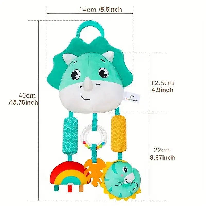 Crib Hanging Rattles Toys Baby Toys Cartoon Animal Spiral Hanging Toy with Ringing Bell Stroller Car Toys for Infant Newborn