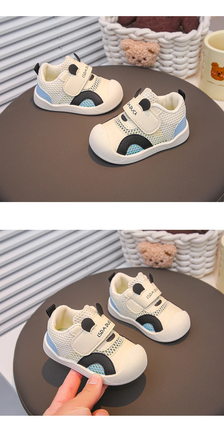 Baby Walking Shoes Cute Soft Sole Toddler Casual Shoes Toes Capped Non-slip 2025 New Fashion Boys Girls Flat Shoes Breathable