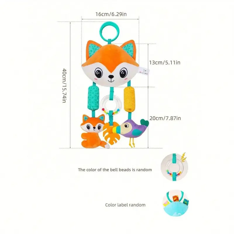 Crib Hanging Rattles Toys Baby Toys Cartoon Animal Spiral Hanging Toy with Ringing Bell Stroller Car Toys for Infant Newborn