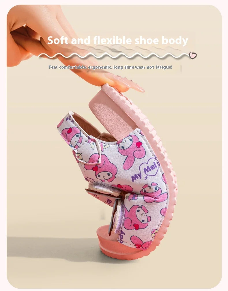 Girls Sanrio HelloKitty Sandals Kids Girls Spring Summer Little Kids Princess  Bow Fashion Teenage Shoes