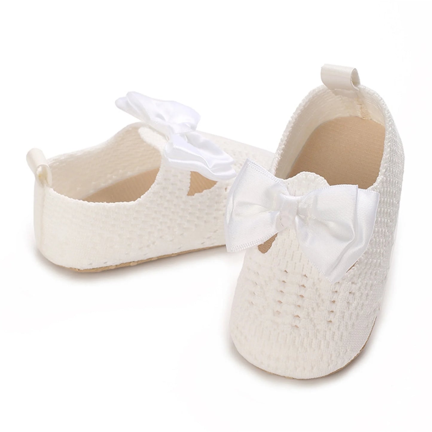 Cute Toddler Girl Knit Sandals with Bow Detail Lightweight Breathable Summer Shoes for Non-Slip Comfort
