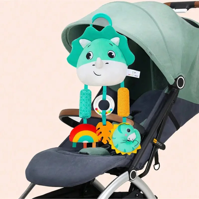 Crib Hanging Rattles Toys Baby Toys Cartoon Animal Spiral Hanging Toy with Ringing Bell Stroller Car Toys for Infant Newborn