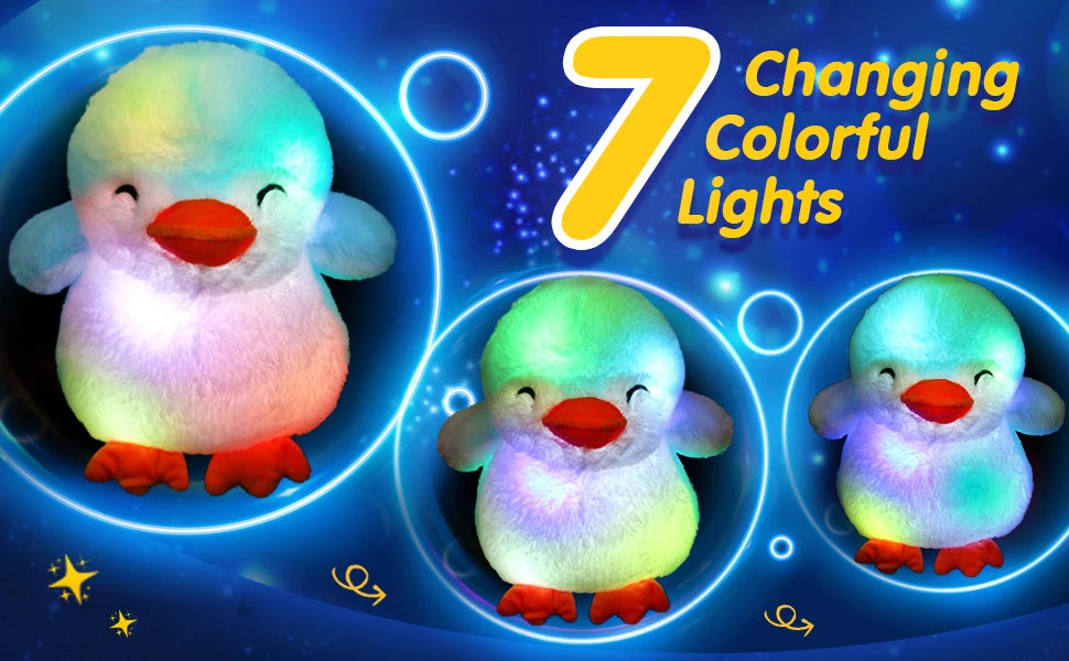 Glowing Penguin Plush Toy,Cute Soft Glowing Stuffed Animal, Children'S Doll Playing Companion,Birthday Party Gift For Kids