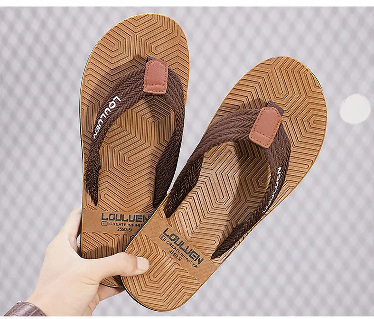 Fashion Green Flip Flops Man Slides Lightweight Soft Flat Slippers For Men Outdoor Non-Slip Beach Slippers Man Summer Flip Flops