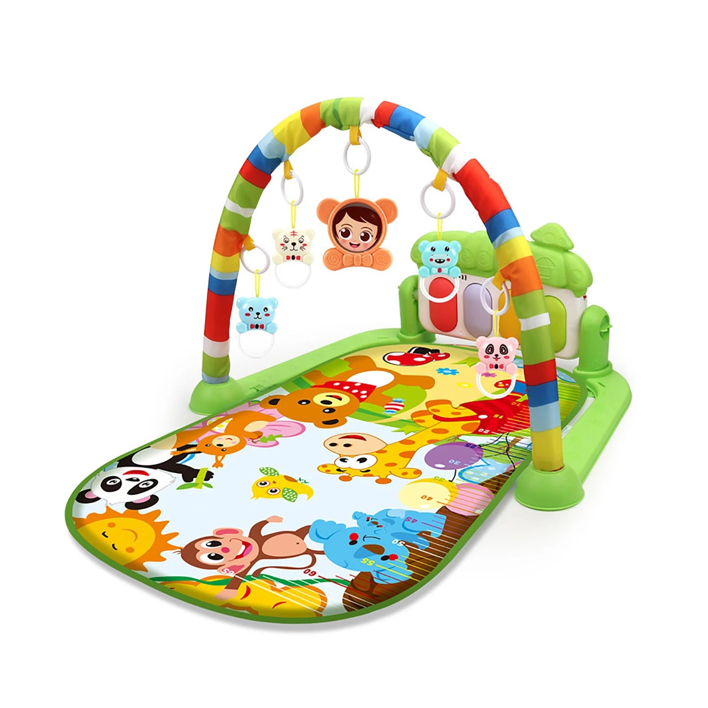 Multi functional fixed crawling pad for infants and young children toys, music lighting, and self-contained battery