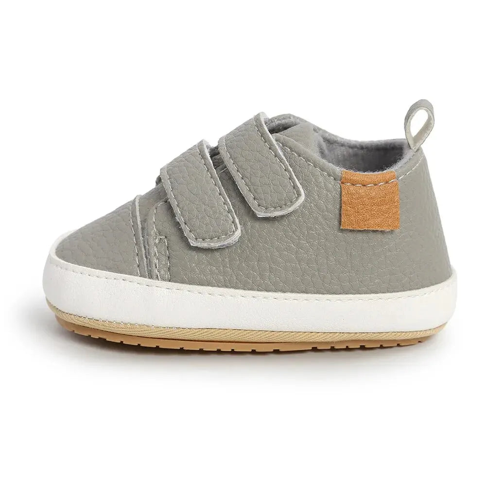 Baby Shoes Boy Girl PU Leather Causal Non-slip Soft Sole Infant Kids Walking Toddler 0-18 Months