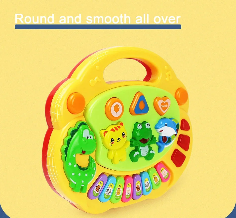 Kids Cartoon Piano Keyboard Game with Flashing Light Music Animal Sounds Baby Instrument Music Toys Educational Toys Kids Gifts