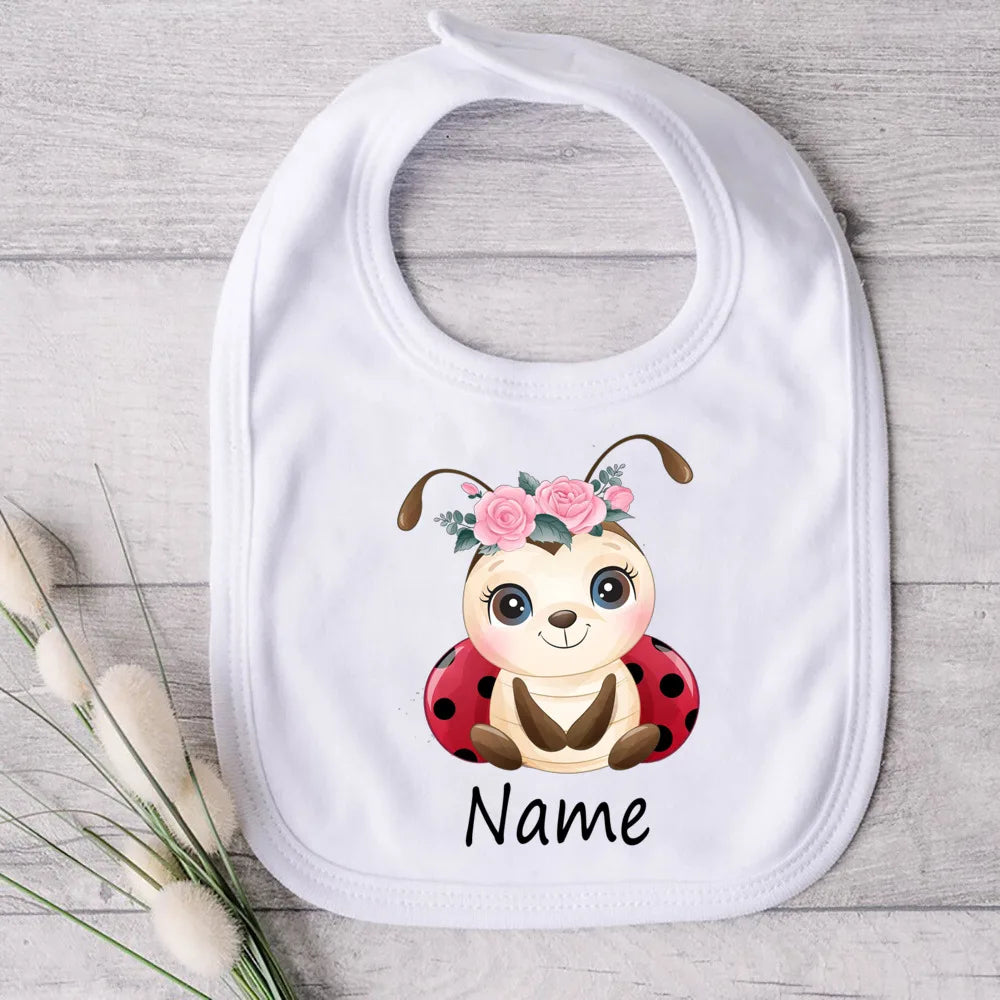 Personalized Baby Bibs Custom Name Toddler Bib Cute Animal Print Infant Bibs Newbron Shower Gift Boys Girls Bib Baby Burp Cloths
