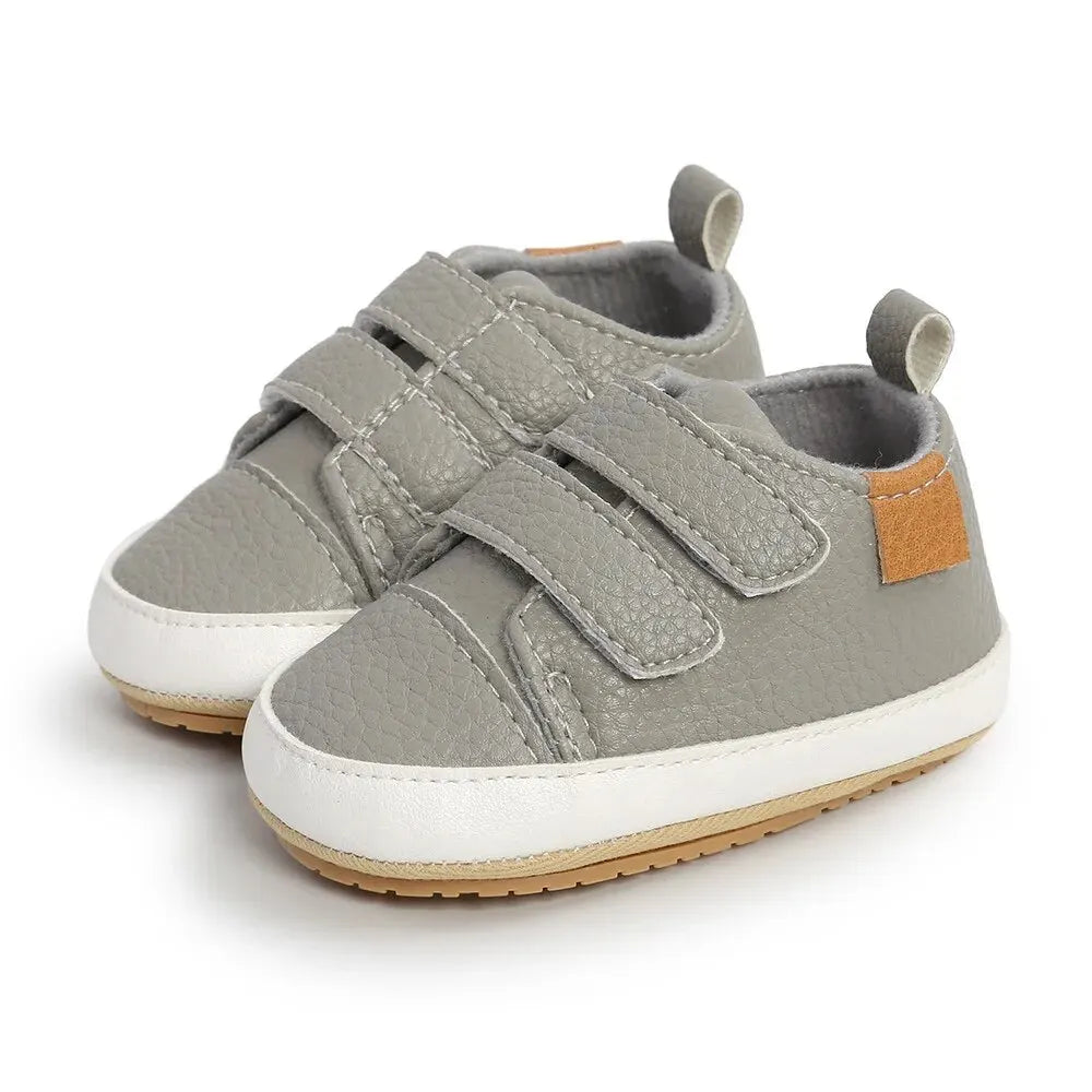 Baby Shoes Boy Girl PU Leather Causal Non-slip Soft Sole Infant Kids Walking Toddler 0-18 Months
