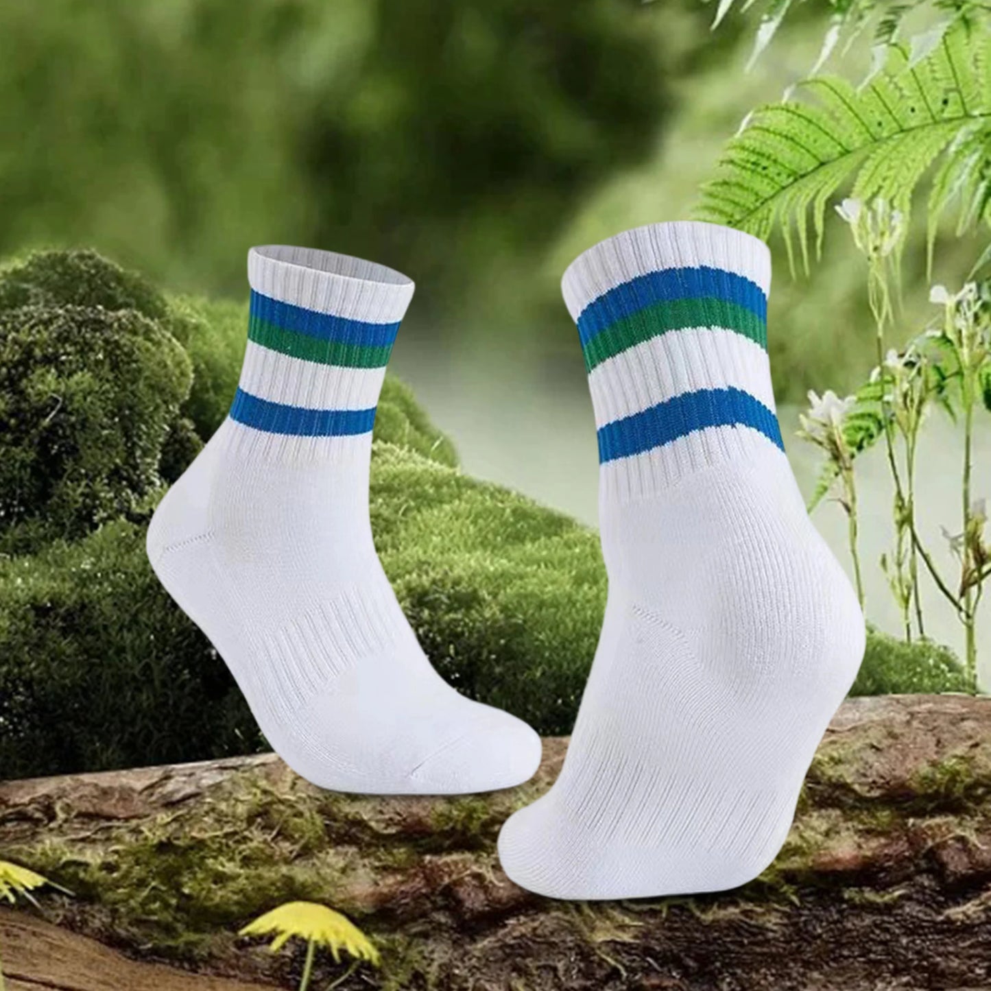 Colorful Compression Socks for Men Women Breathable Moisture-Wicking Athletic Socks with Rainbow Stripes Outdoor Sports Ankle