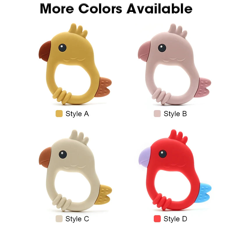 2015 New Design Colorful Parrot Teether - Food-Grade Silicone Baby Teething Toy (BPA-Free) baby teether