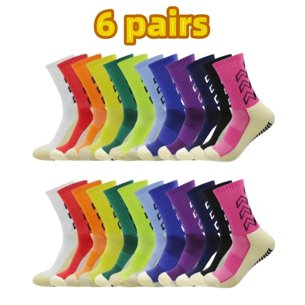 6 pairs of socks men's long socks long tube adhesive long socks basketball socks long tube sports socks