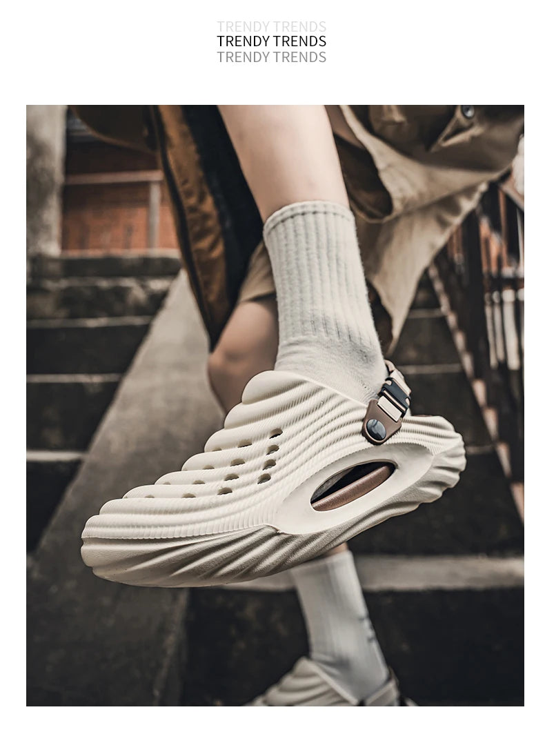 2025 Unisex Summer Slippers Men Clogs Platform Women Beach Sandals Outdoor Casual Non-slip Footwear Men Sandals