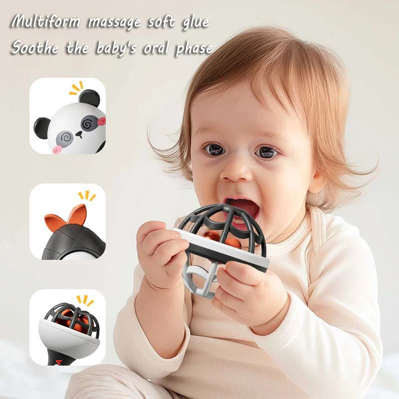 Baby Music Instruments Toy Montessori Rattle Ball Sand Hammer Black White Visual Stimulation Sensory Instrument Educational Toy