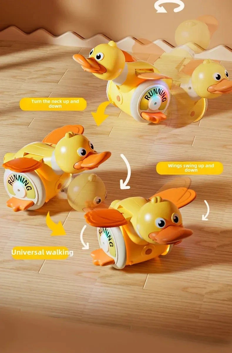 Infant Rotating Duck Baby Toy Sensory Crawling Dancing Running Tummy Time Learning Walking Gift for Boys & Girls