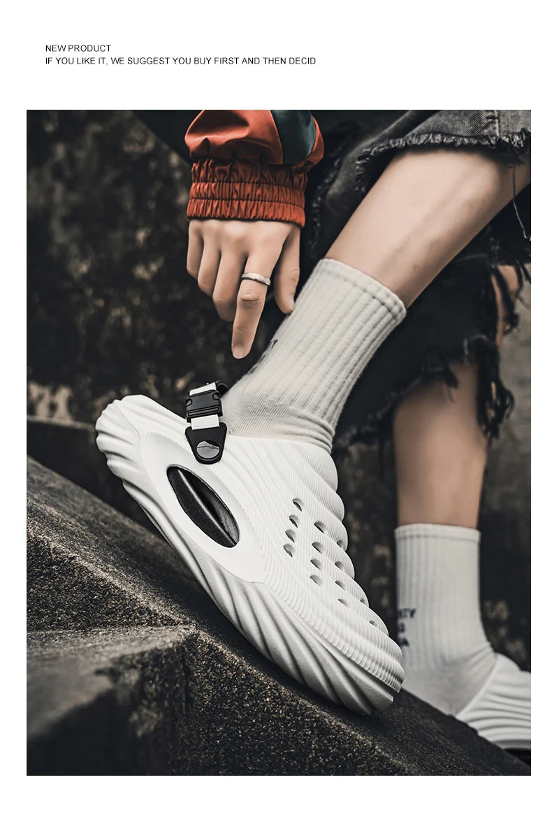 2025 Unisex Summer Slippers Men Clogs Platform Women Beach Sandals Outdoor Casual Non-slip Footwear Men Sandals