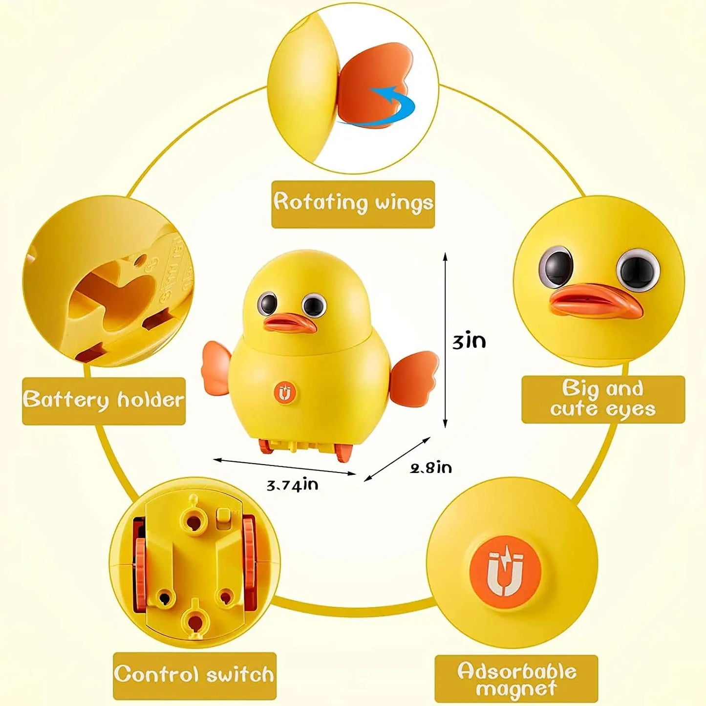 Baby Crawling Toys, Musical Ducks Toddler Toys, Early Education Kids Toys for Boys Girls Swing/Walking/Lights/Dancing Infant Tum