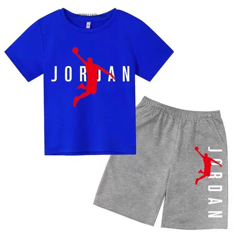 Kids Summer Leisure Letter Print 2pcs Soft T-shirts+Pants Suits 2-13 Years Boys Girls Fashion Outfits Sets Children Gift Clothes