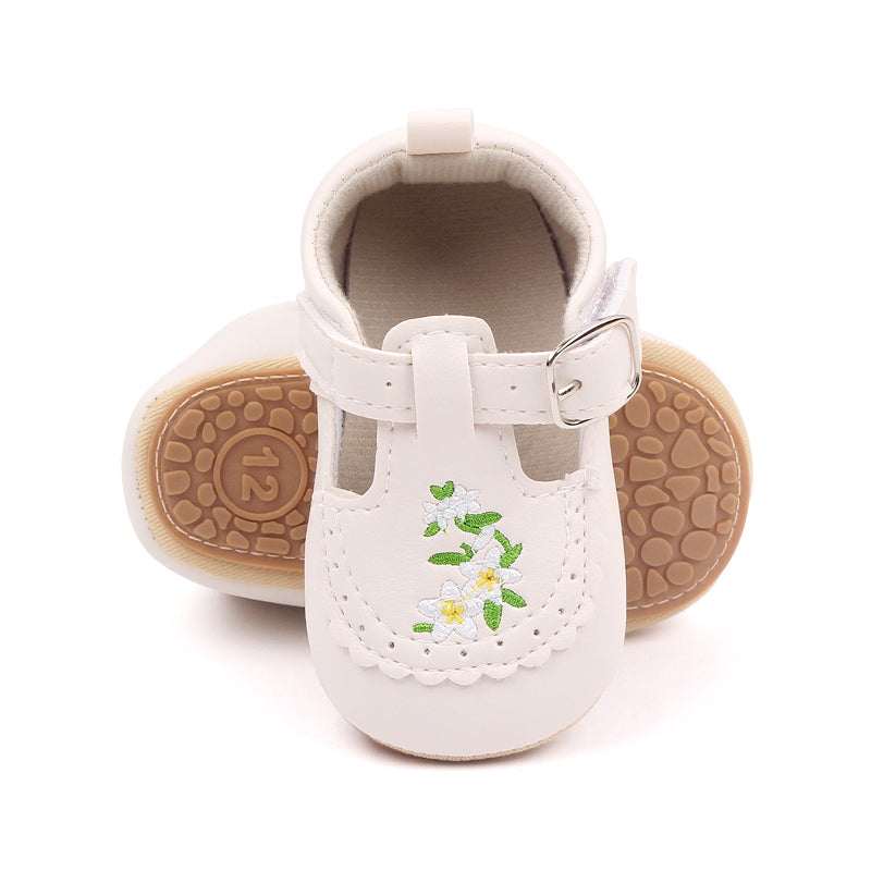 Cute Baby Girls Bowknot Mary Jane Shoes Comfortable PU Leather Non-slip First Walker Shoes for Toddler Princesses
